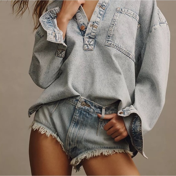 Anthropologie Pilcro Pitched Micro Denim Shorts - Picture 4 of 7